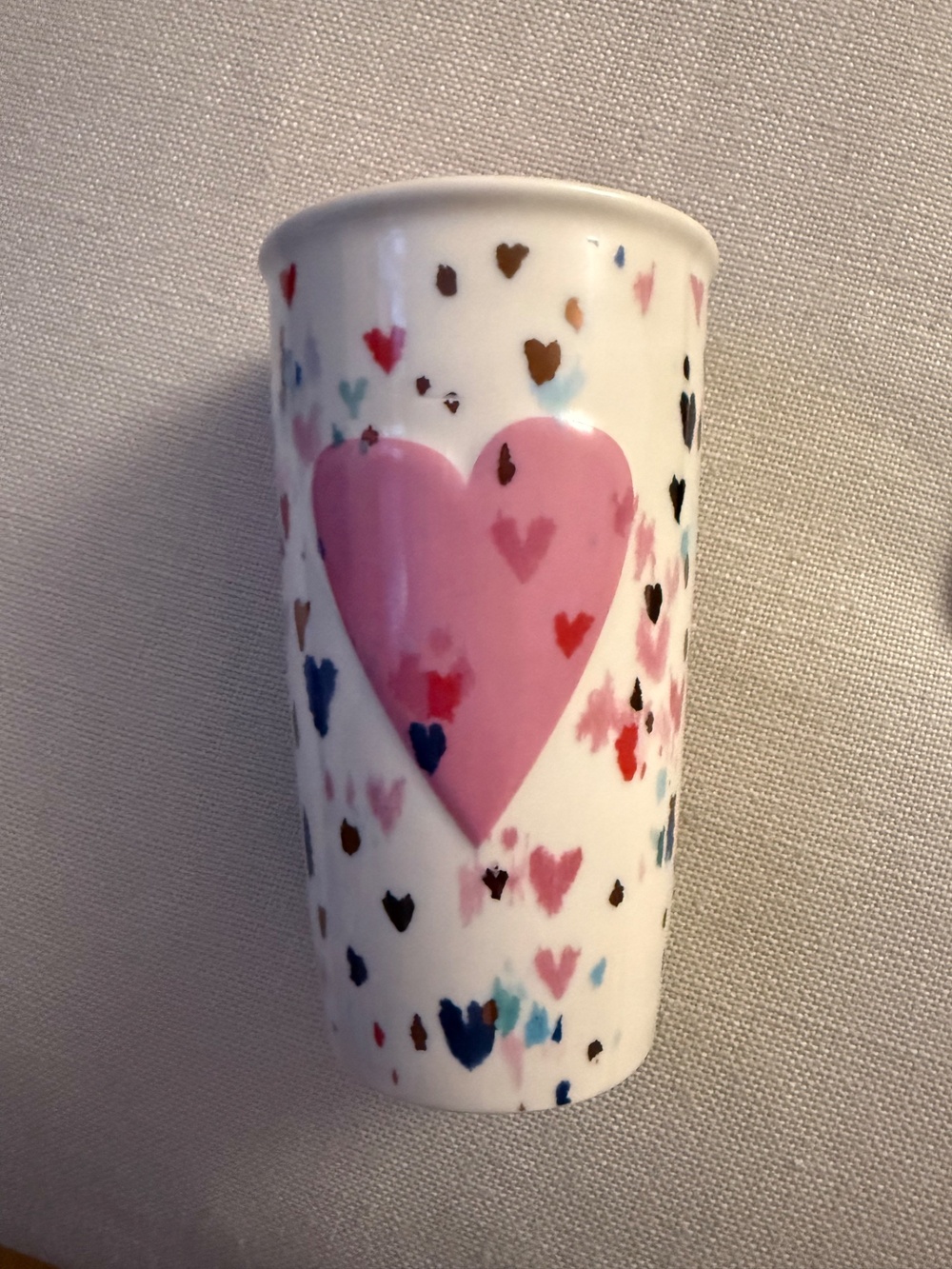 Starbucks Confetti Heart Ceramic Tumbler Travel Mug